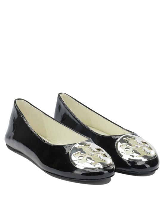 Tory Burch Leather Ballet Flats Black Women’s Shoes 173536006 BLACK DOM