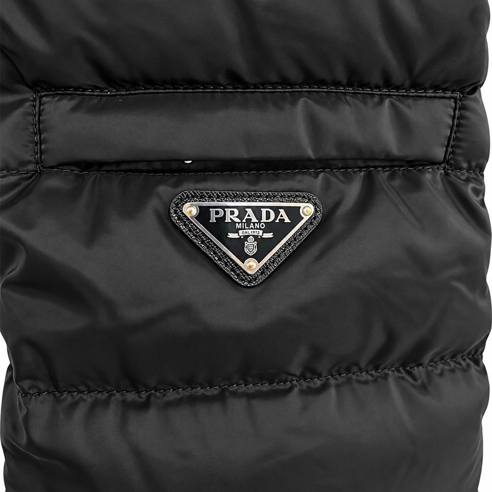 PRADA Black Goose Down Short Puffer Jacket for Men
