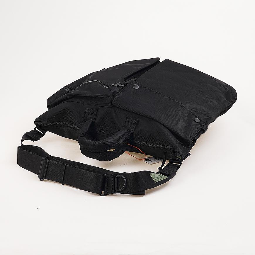 PORTER Unisex Unit 2-Way Helmet Bag Black Crossbody