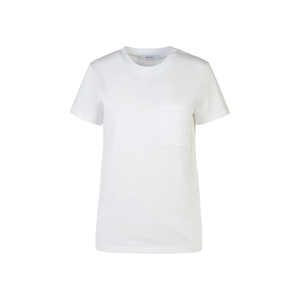 Max Mara White Pocket Logo T-Shirt 2421946011 001