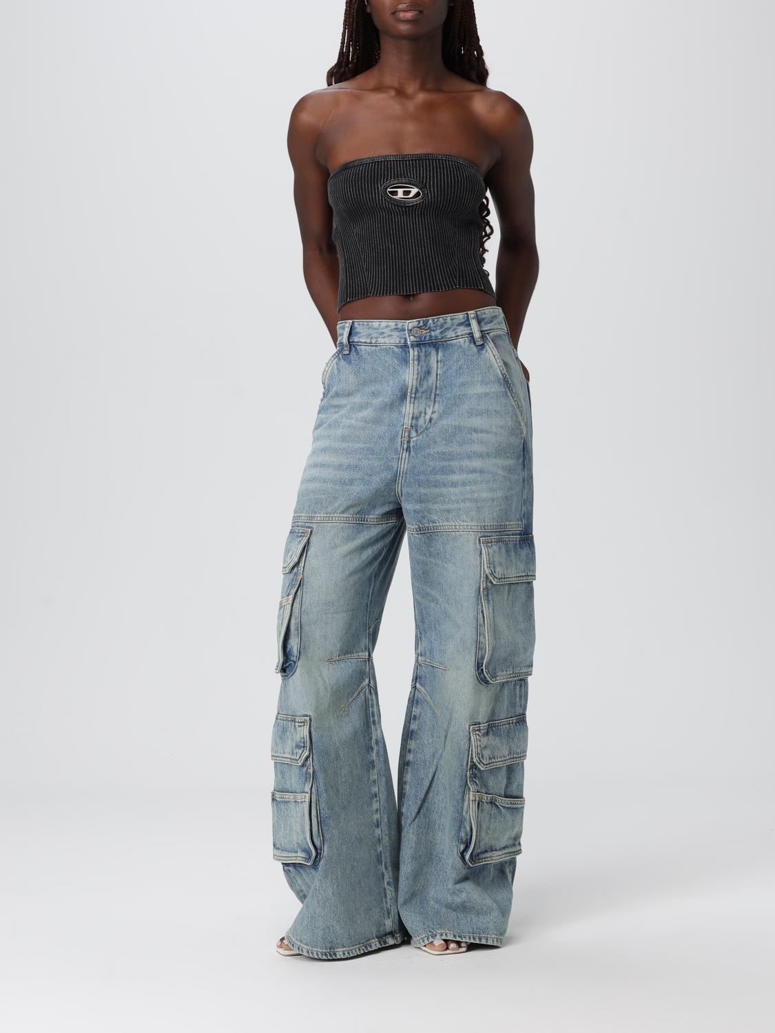 DIESEL Black Faux Leather Bustier Top