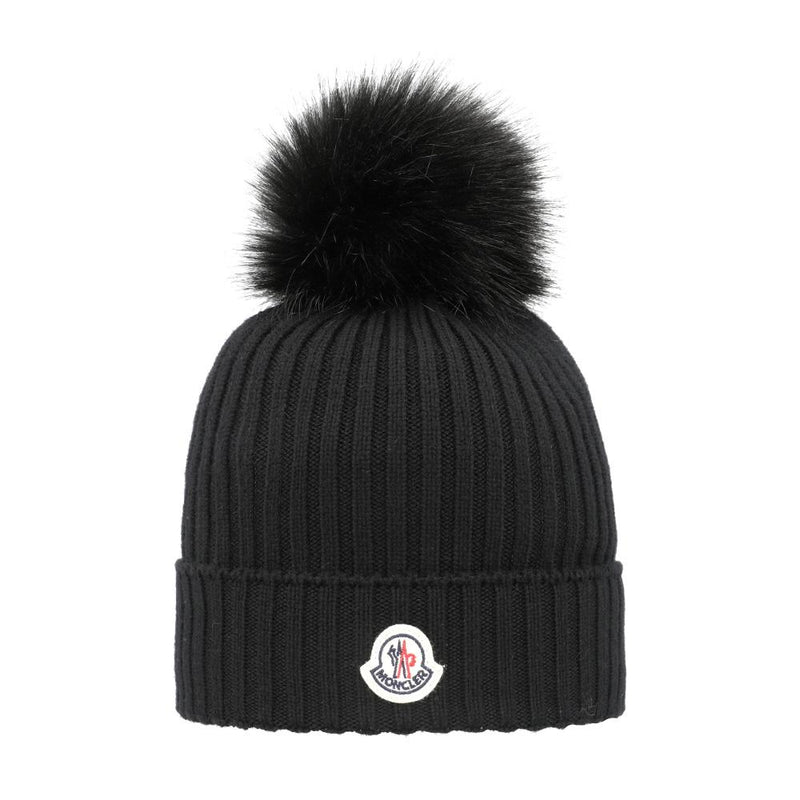 Moncler Kids Black Knit Beanie