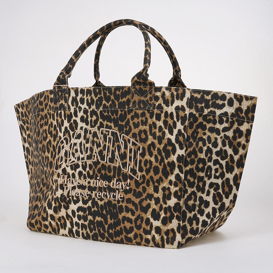 GANNI Leopard XXL Tote Bag for Women A7161 943