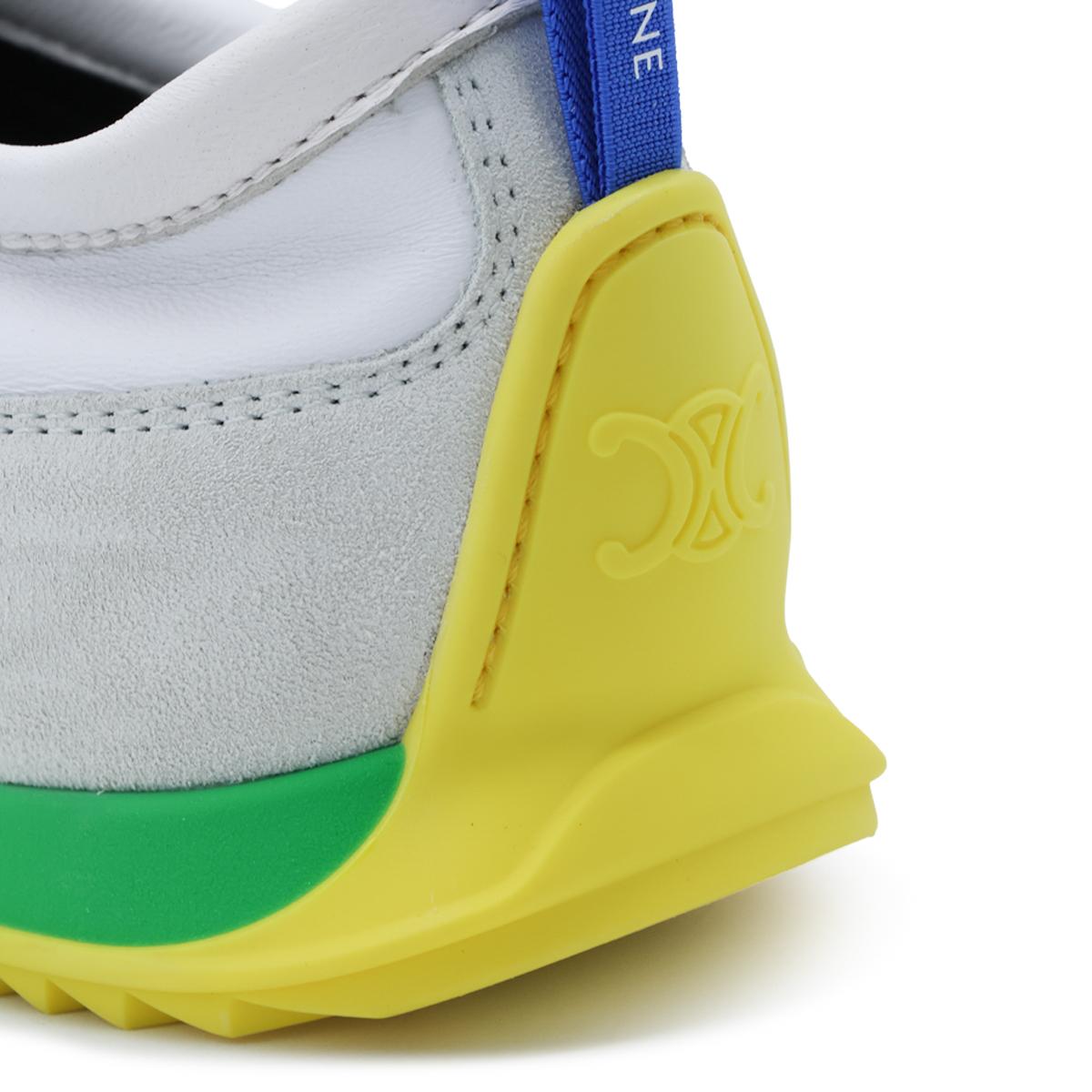 CELINE White Leather Low-Top Sneakers