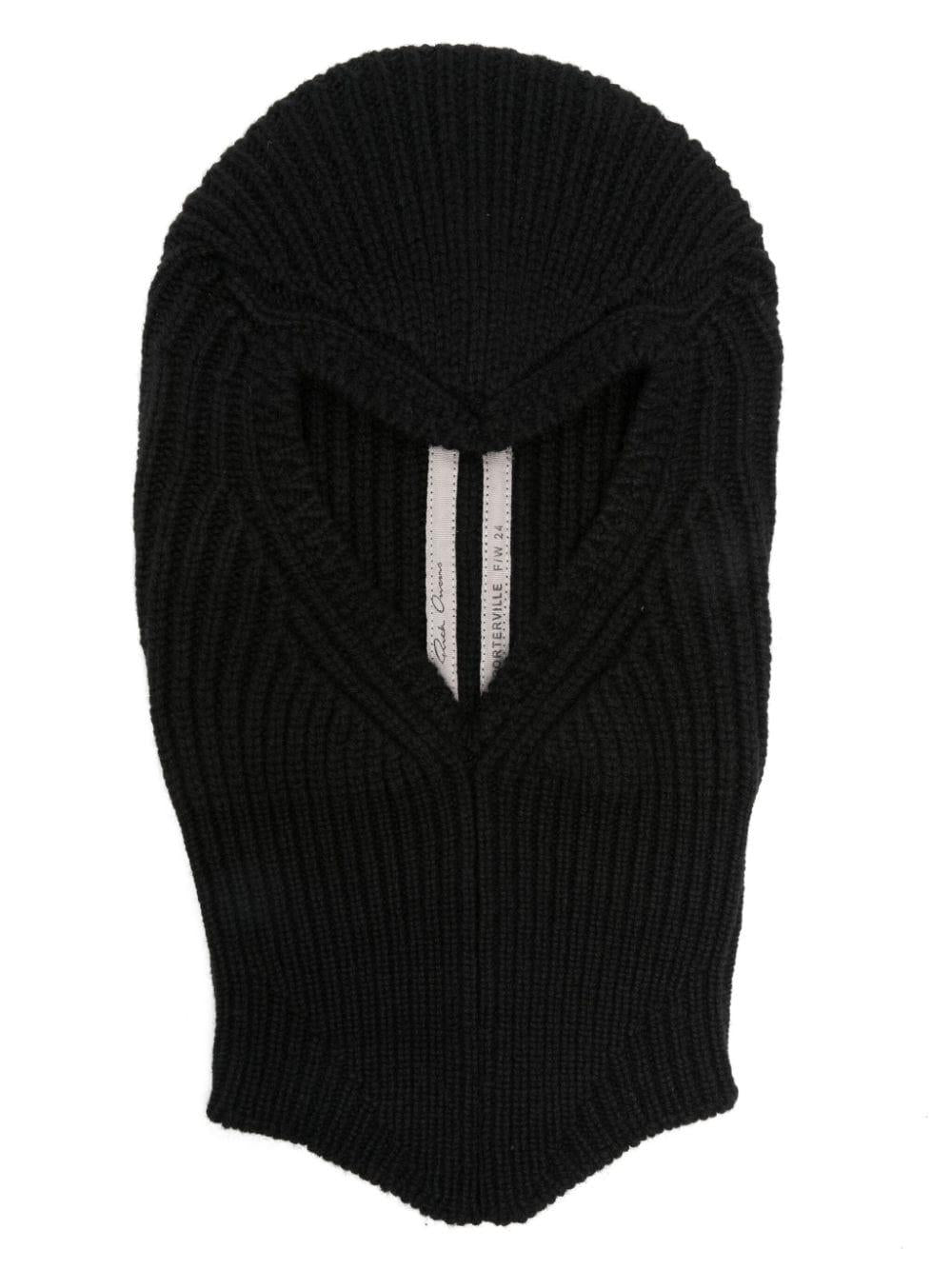 Rick Owens Black Wool Knit Skull Balaclava RR02D6490 KWV 09