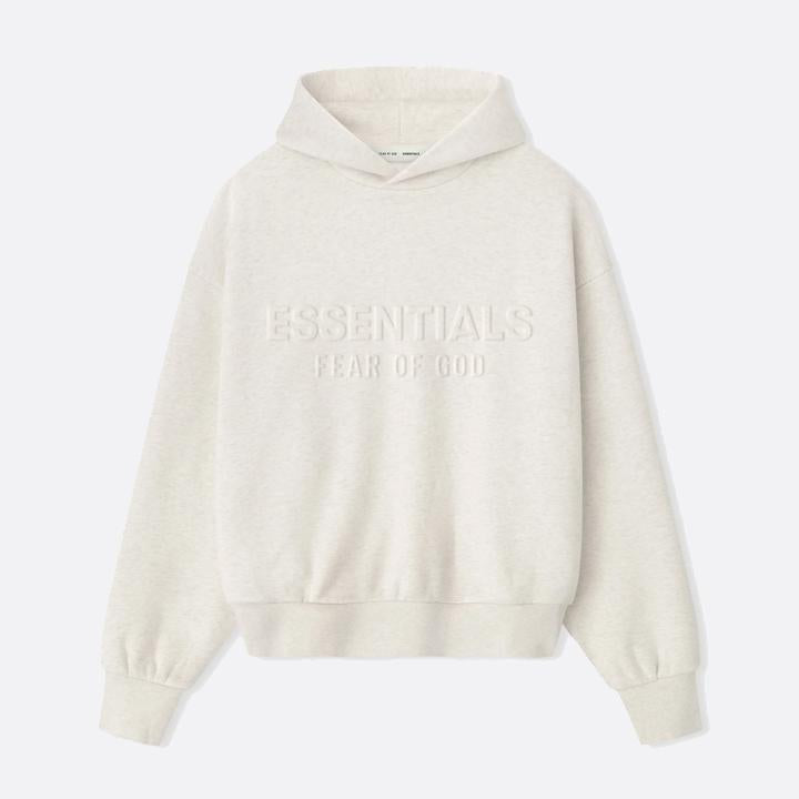 Fear of God Essentials Logo Oatmeal Hooded Sweatshir 192HO256212F OATMEALHEATHER