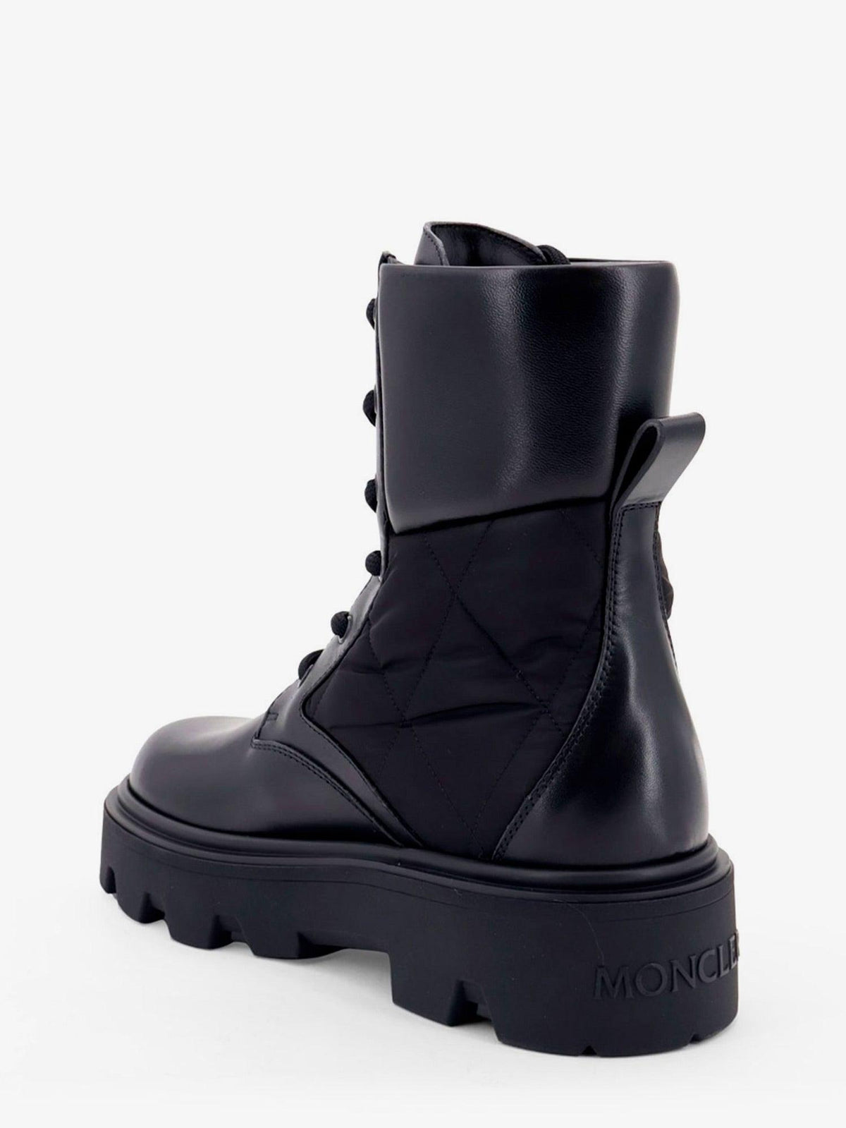 Moncler Black Leather Ankle Boots