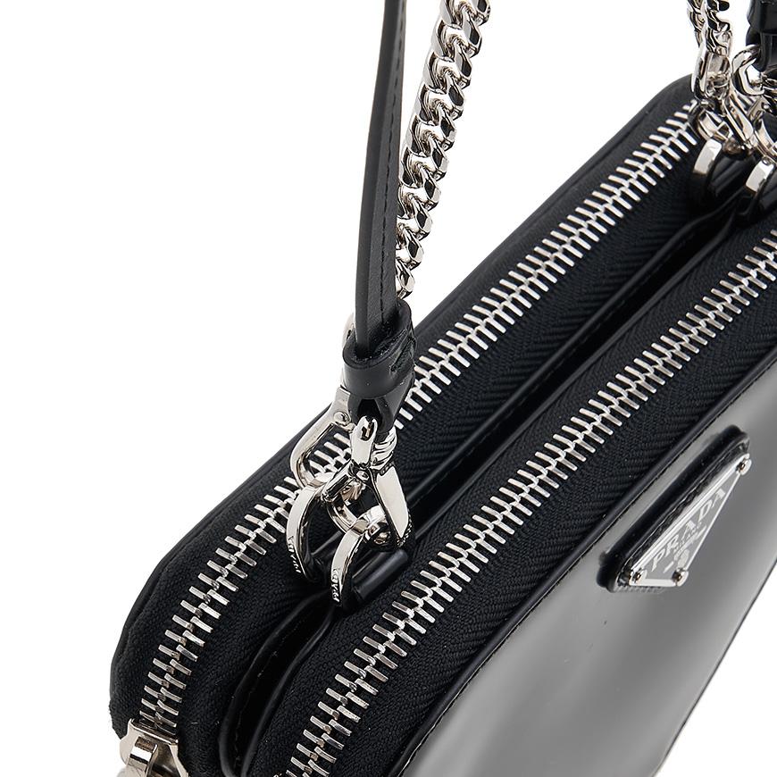 PRADA Women’s Brushed Leather Mini Pouch 1NR015 ZO6 F0002
