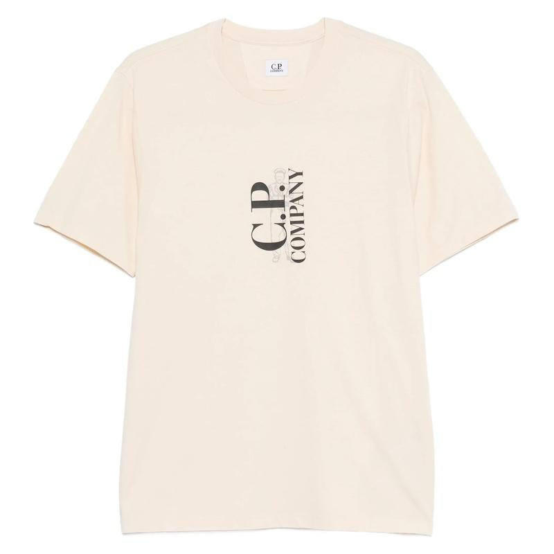 CP Company Logo Short Sleeve T-Shirt for Men Navy Cotton