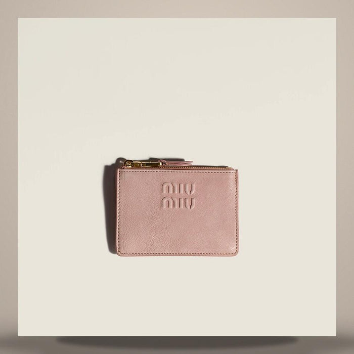 Miu Miu Nappa Leather Card Holder Pink 5MC093 AEFX F0924