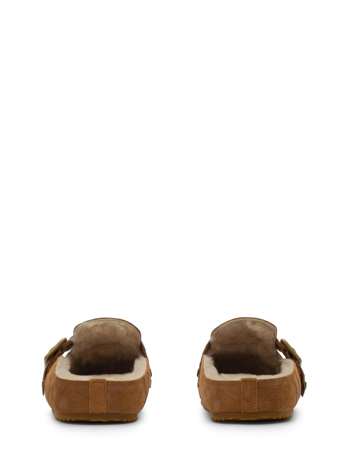 BURBERRY Leather Logo Slide Sandals Black Women Slippers