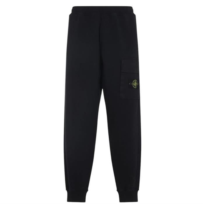 STONE ISLAND Organic Cotton Badge Jogger Sweatpants Black Men