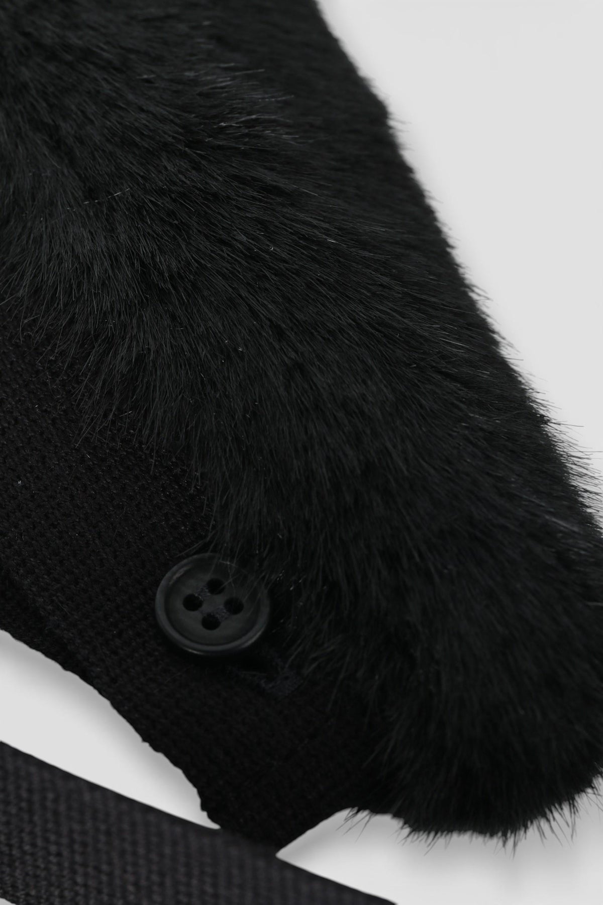 Max Mara Cube Mirage Faux Fur Hood Trim Black Scarf