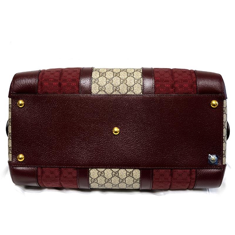 GUCCI GG Canvas Boston Duffel Bag Burgundy 724642 FAB9Y 6042