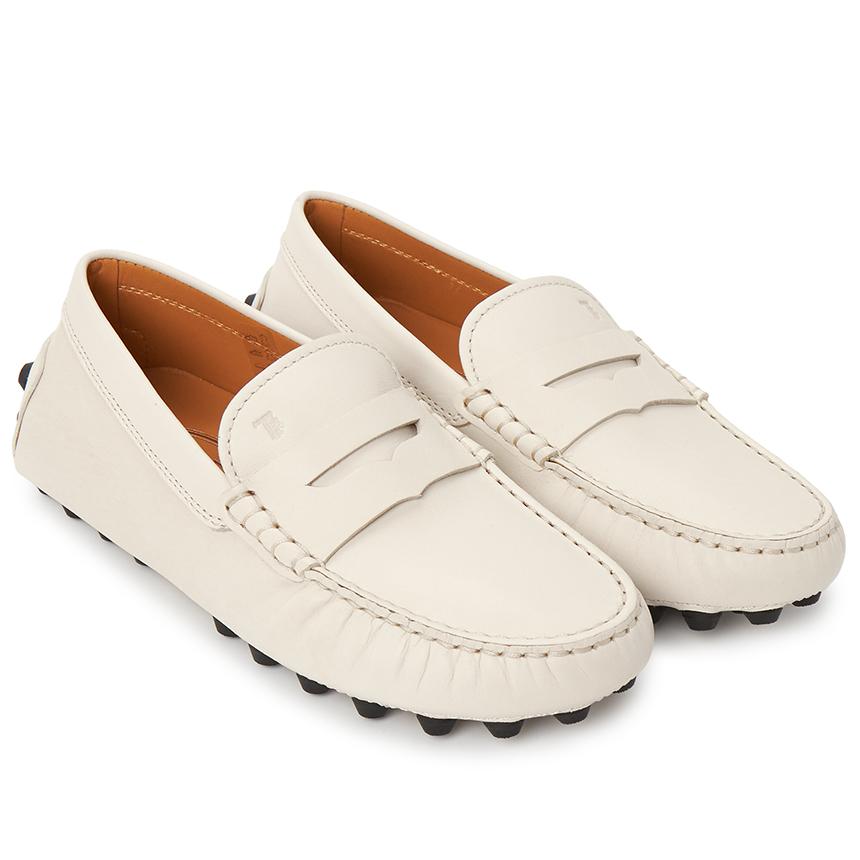 Tods Gommino Bubble Women’s Driving Loafers Leather Beige