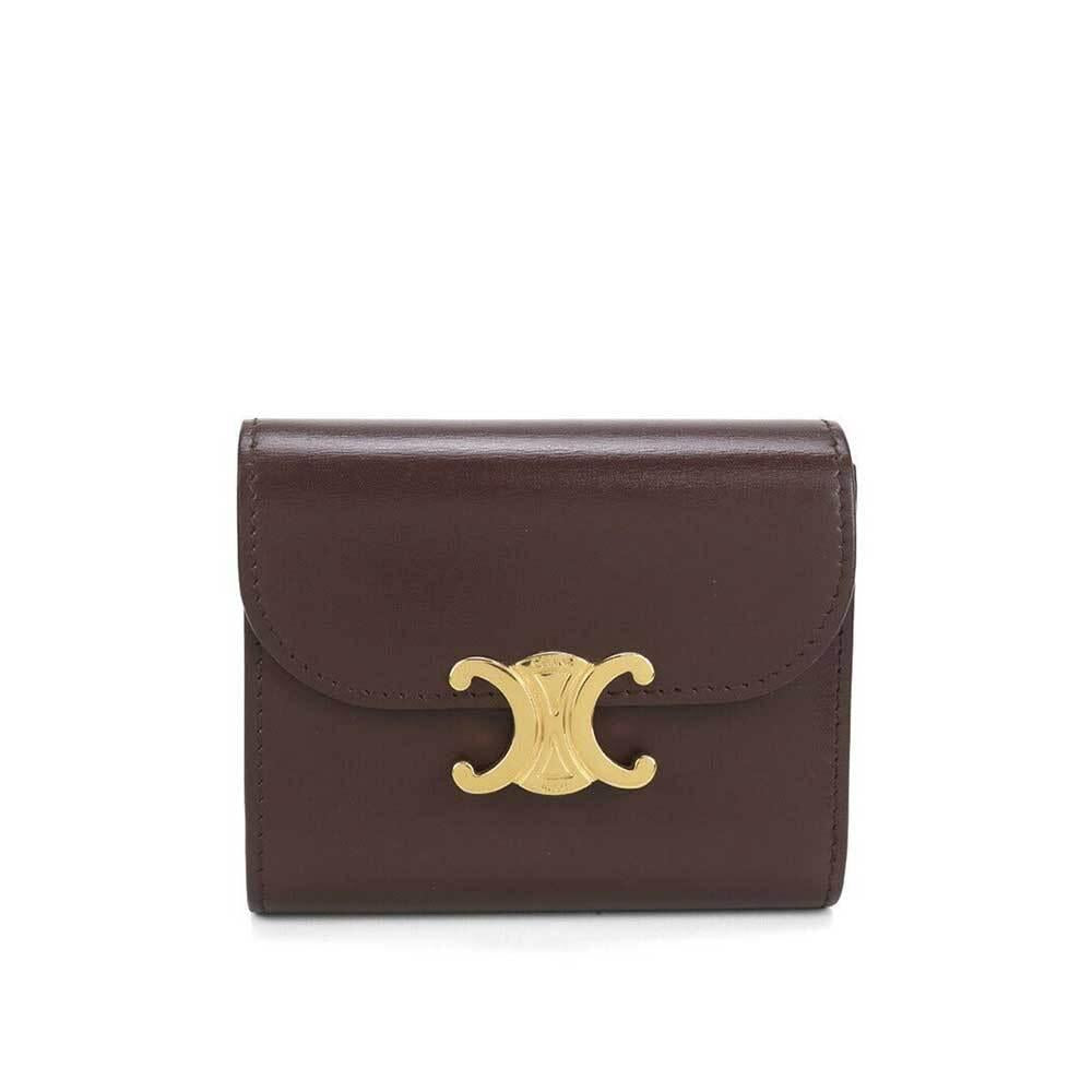 CELINE Shiny Calfskin Small Triomphe Wallet