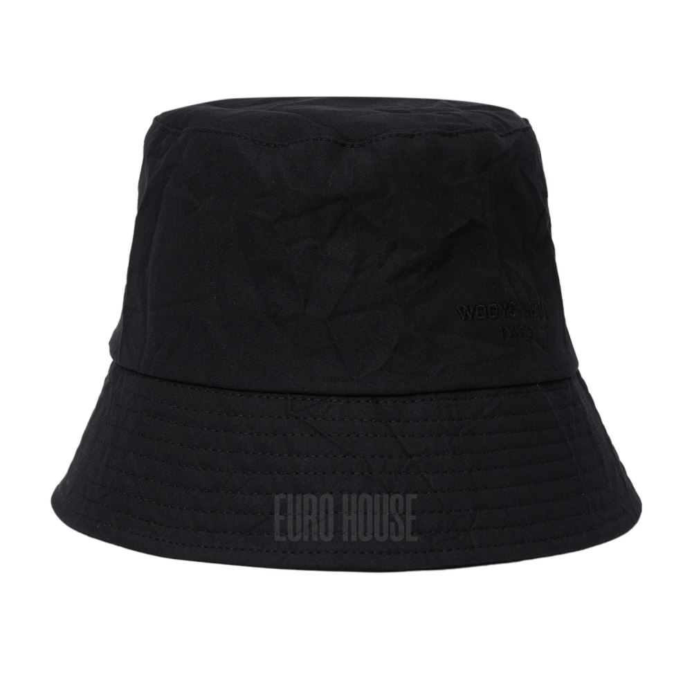WOOYOUNGMI Crinkled Black Unisex Safari Bucket Hat W231AC53 929B