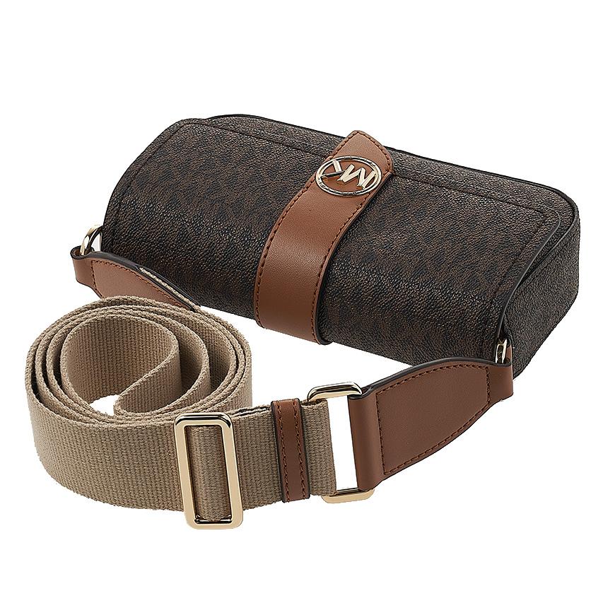 Michael Kors Greenwich Sling Shoulder Bag Brown Monogram Canvas