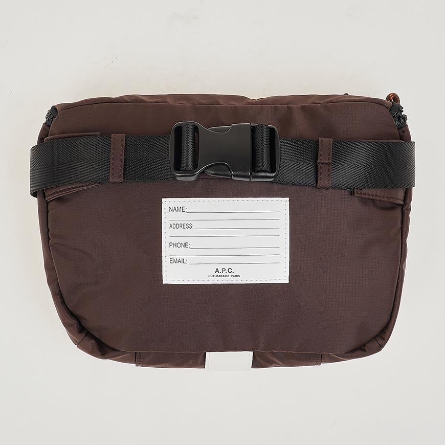 A.P.C. Men’s Trek Belt Bag Crossbody Black Nylon PAAGS H62219 CAA