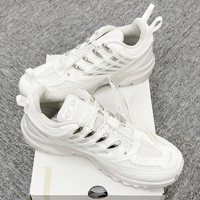 MM6 Salomon Collaboration Low-Top Sneakers White Mesh Leather Unisex