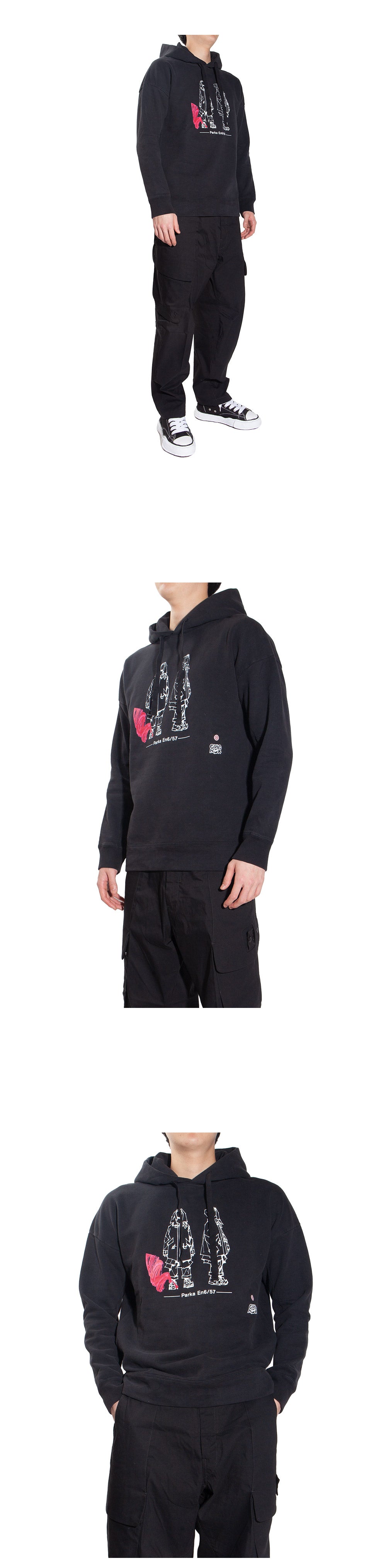 Ten C x GANG BOX Men's Garment Dyed Pullover Hoodie 22CTCUF08198 999