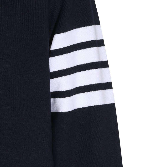 THOM BROWNE Navy Diagonal Stripe Boat Embroidered Cardigan Unisex