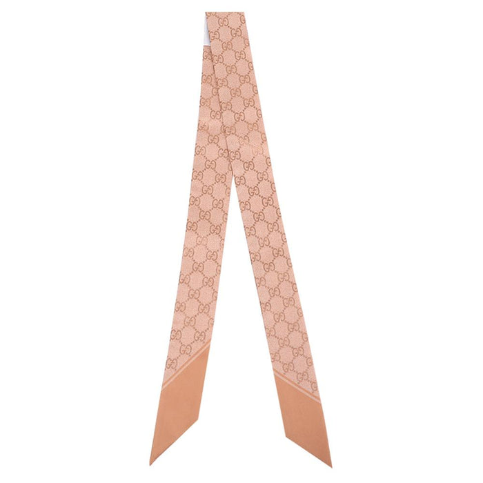 GUCCI Print Silk Ribbon Scarf