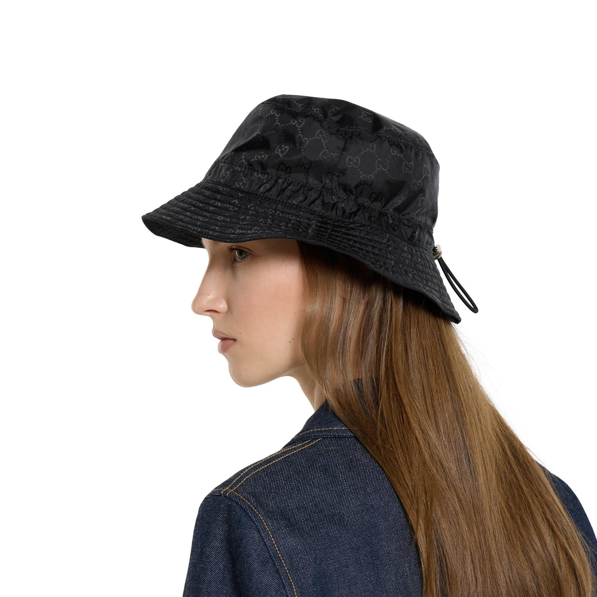 GUCCI Wool Blend Check Bucket Hat