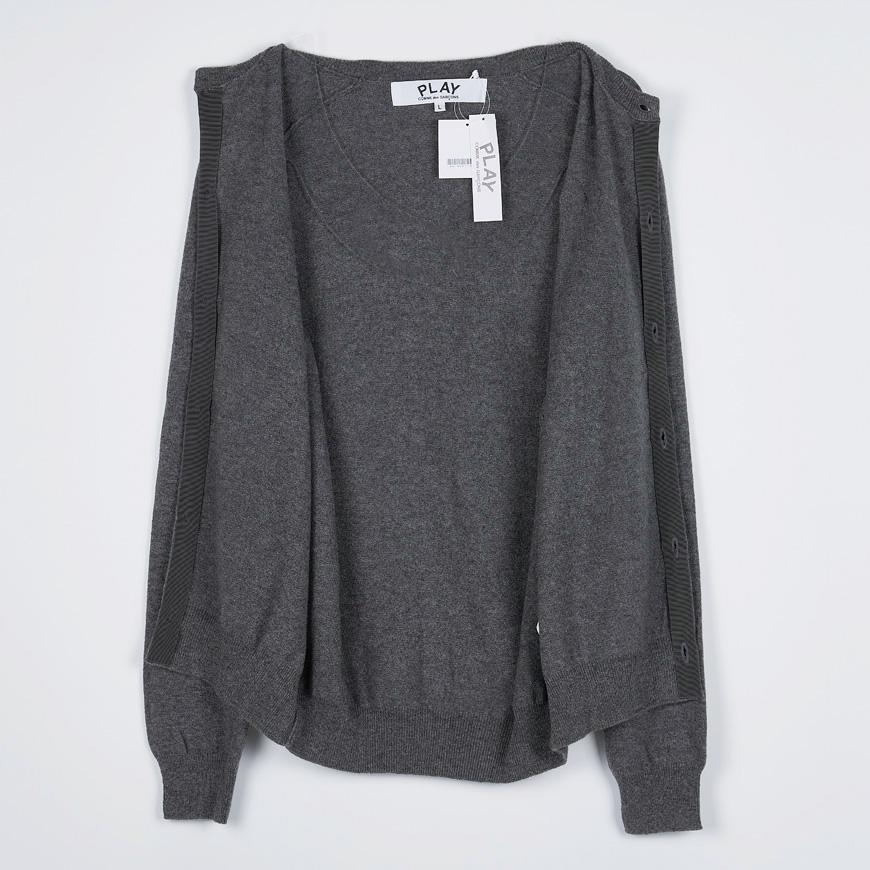 Comme des Garcons Unisex Double Heart Cardigan AX N057 051 GREY