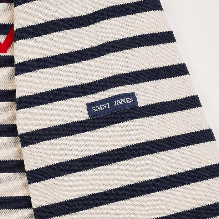 Saint James Ecru/Navy Stripe Merid Amour Tulip Women’s T-Shirt