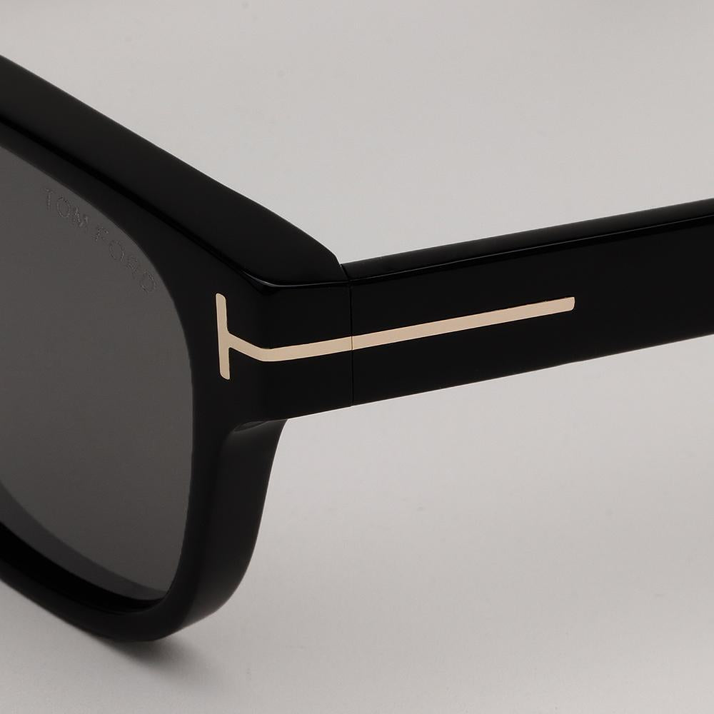 TOM FORD Black Acetate Asian Fit Unisex Sunglasses