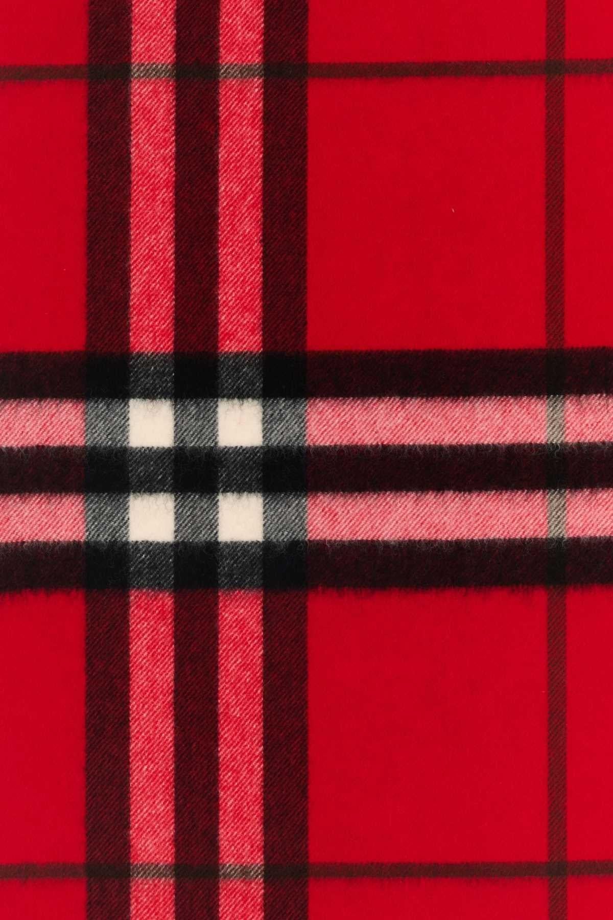 BURBERRY Beige Check Cashmere Scarf