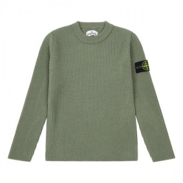 STONE ISLAND RWS Wool Rib Knit Crewneck Sweater V0055