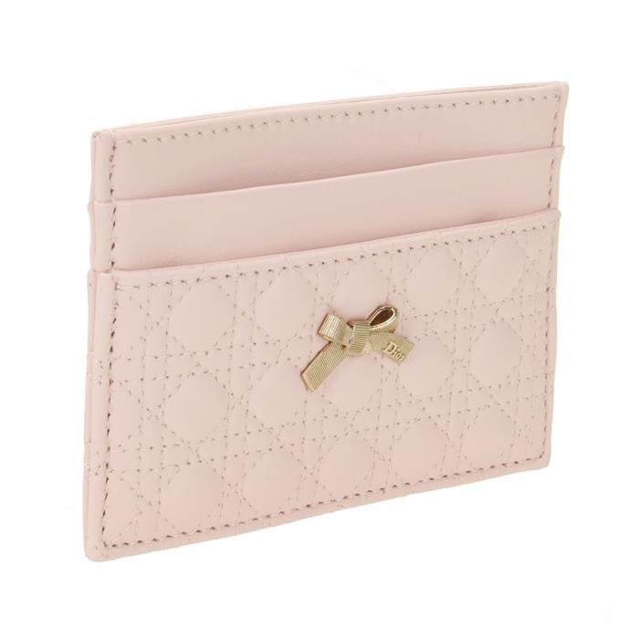 DIOR Baby Bow Freesia Leather Card Holder Wallet