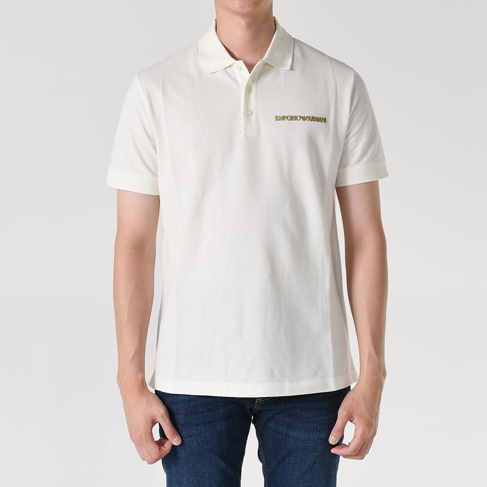 Emporio Armani Ivory Cotton Short Sleeve Polo Shirt Men’s