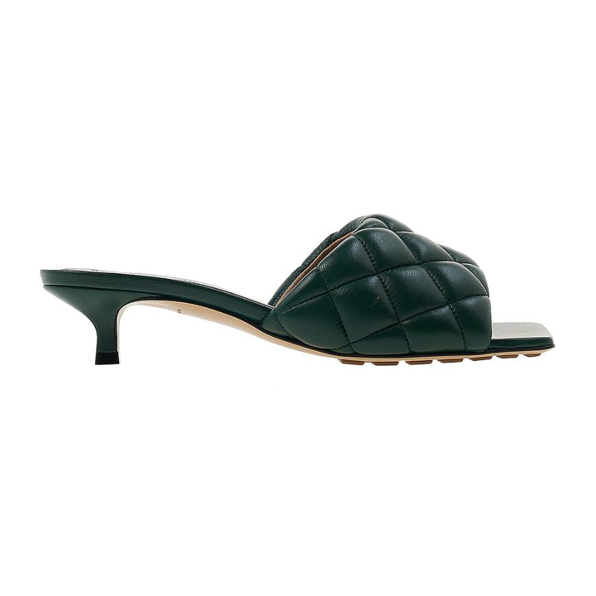 Bottega Veneta Padded Mule Sandals Women Green Leather