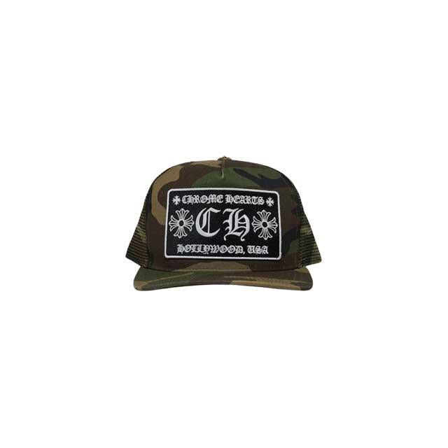 Chrome Hearts Camo CH Hollywood Unisex Trucker Cap