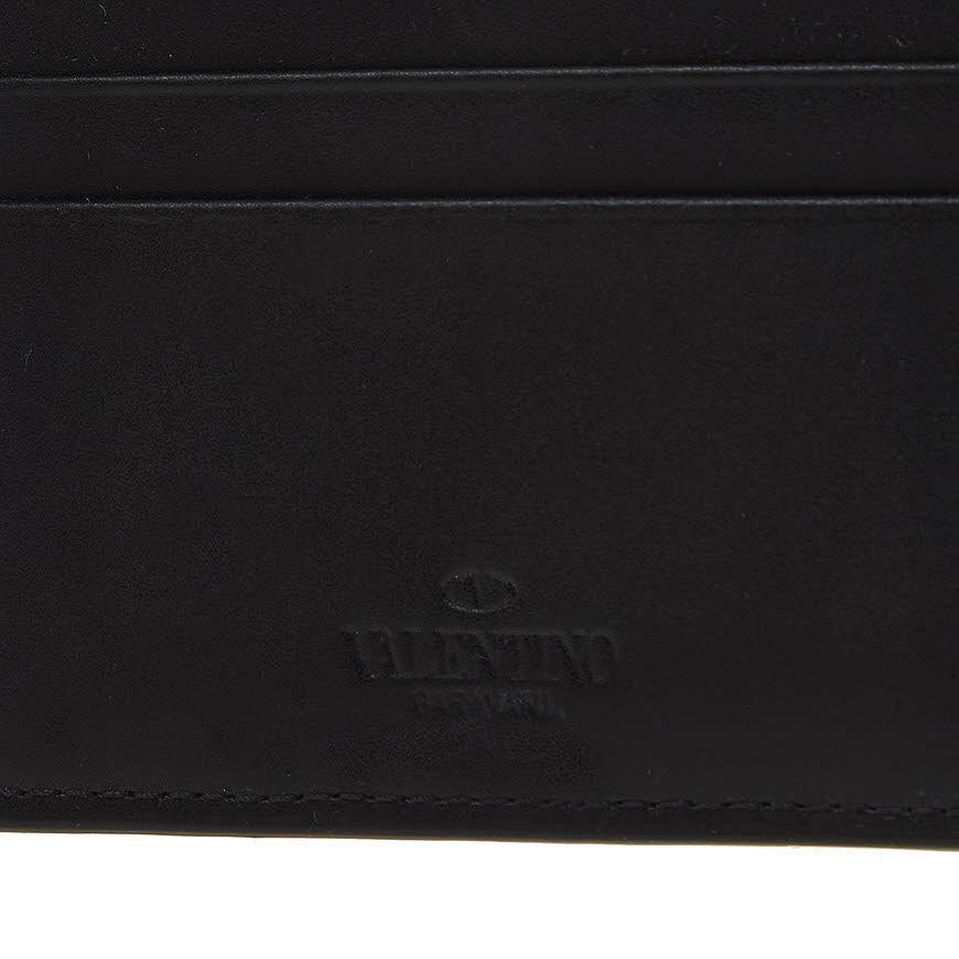 VALENTINO Garavani VLTN Leather Card Holder for Men Navy