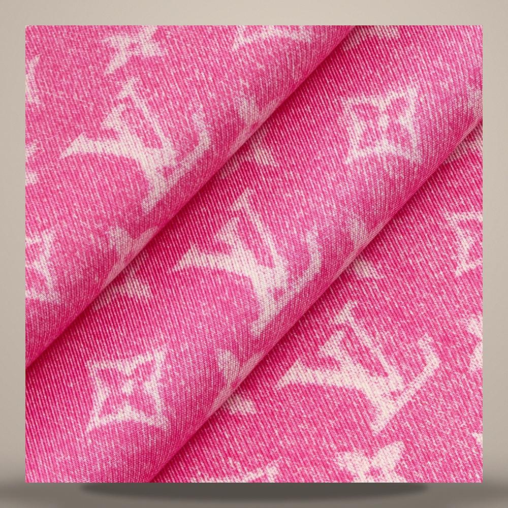 Louis Vuitton Monogram Denim Silhouette Square Scarf 55 Denim Fuchsia M98168