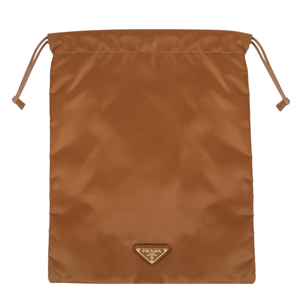 PRADA Nylon Pouch Brown Zip Clutch Bag 1NK001 2HG6 F0134