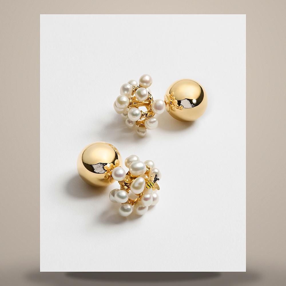 DIOR Gold-Finish Metal Earrings with Freshwater Pearls Multi-Colo E4747WOMFWD301