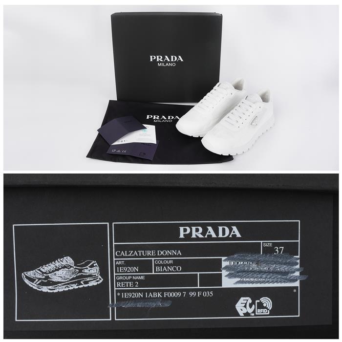 PRADA Prax 20 Fabric Mesh Sneakers Low Top Women’s 1E920N 1ABK F0009 F035