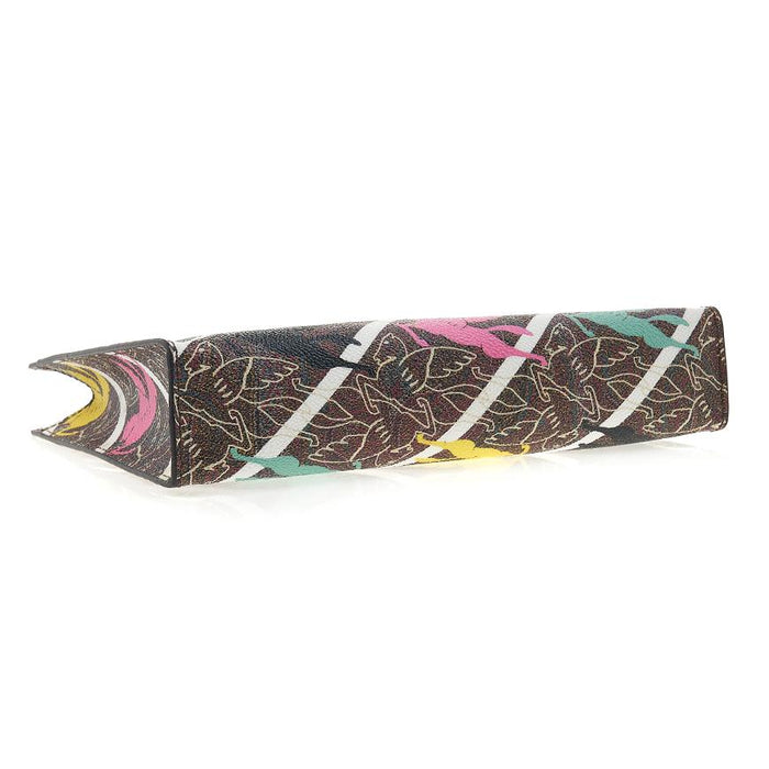 Etro Pegasus Paisley Leather Clutch Bag Black