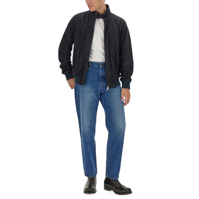BARACUTA G9 Suede Navy Men’s Harrington Jacket BRCPS0939 UT2623