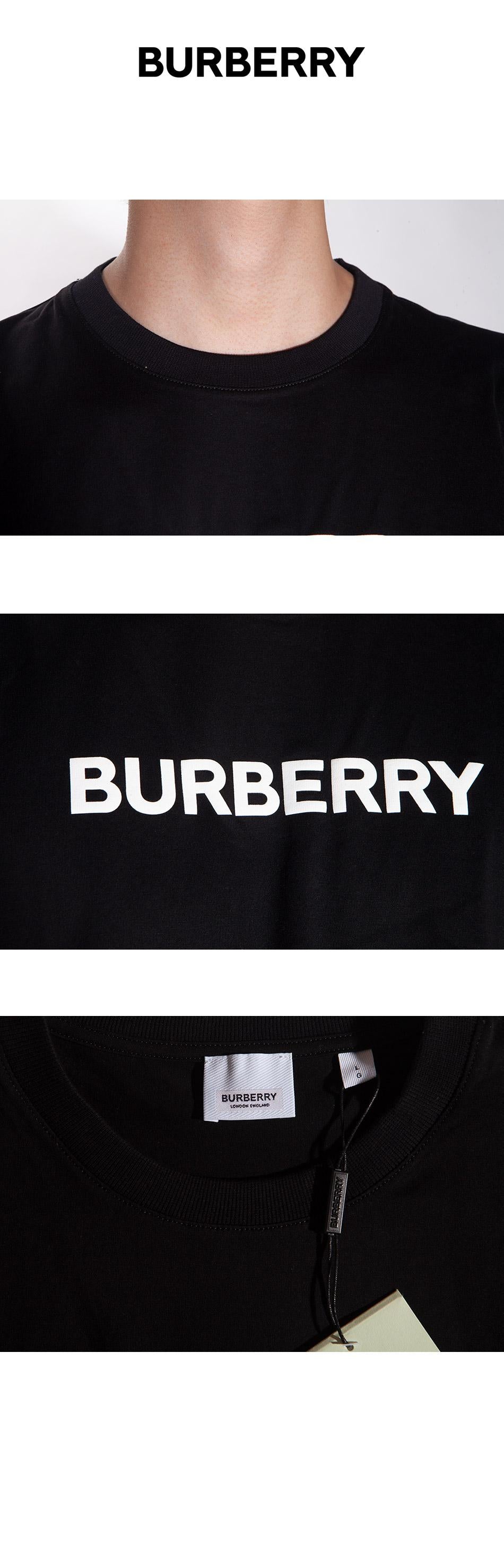 BURBERRY Logo Print Cotton Oversize Short Sleeve T-Shirt