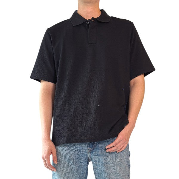 BURBERRY Stitch Detail Cotton Polo Shirt