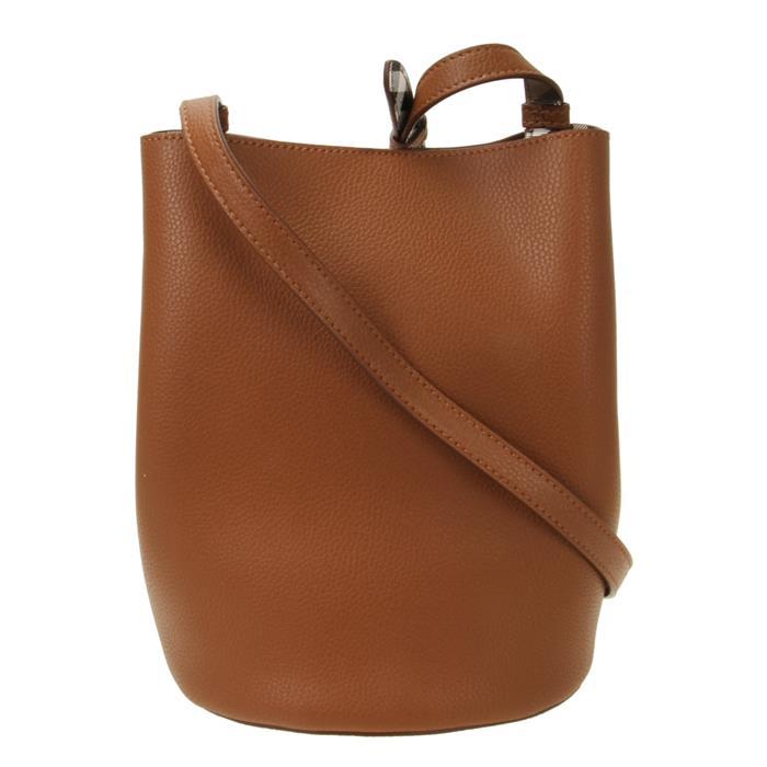 BURBERRY Double-Faced Inner Check Bucket Shoulder Bag