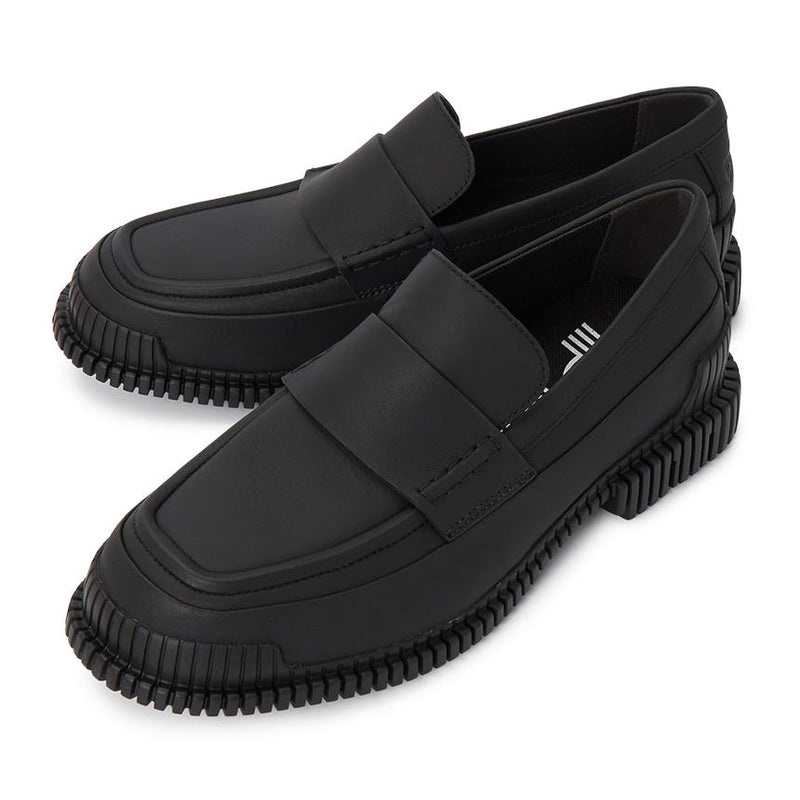 Camper Pix Men’s Leather Moccasin Loafers Black
