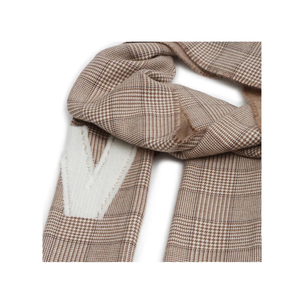 Max Mara Beige Wool Logo Scarf 2355460532 004