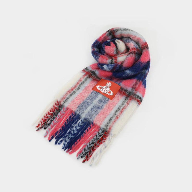 Vivienne Westwood ORB Check Chunky Tartan Alpaca Wool Scarf 8103014F W01BM G401
